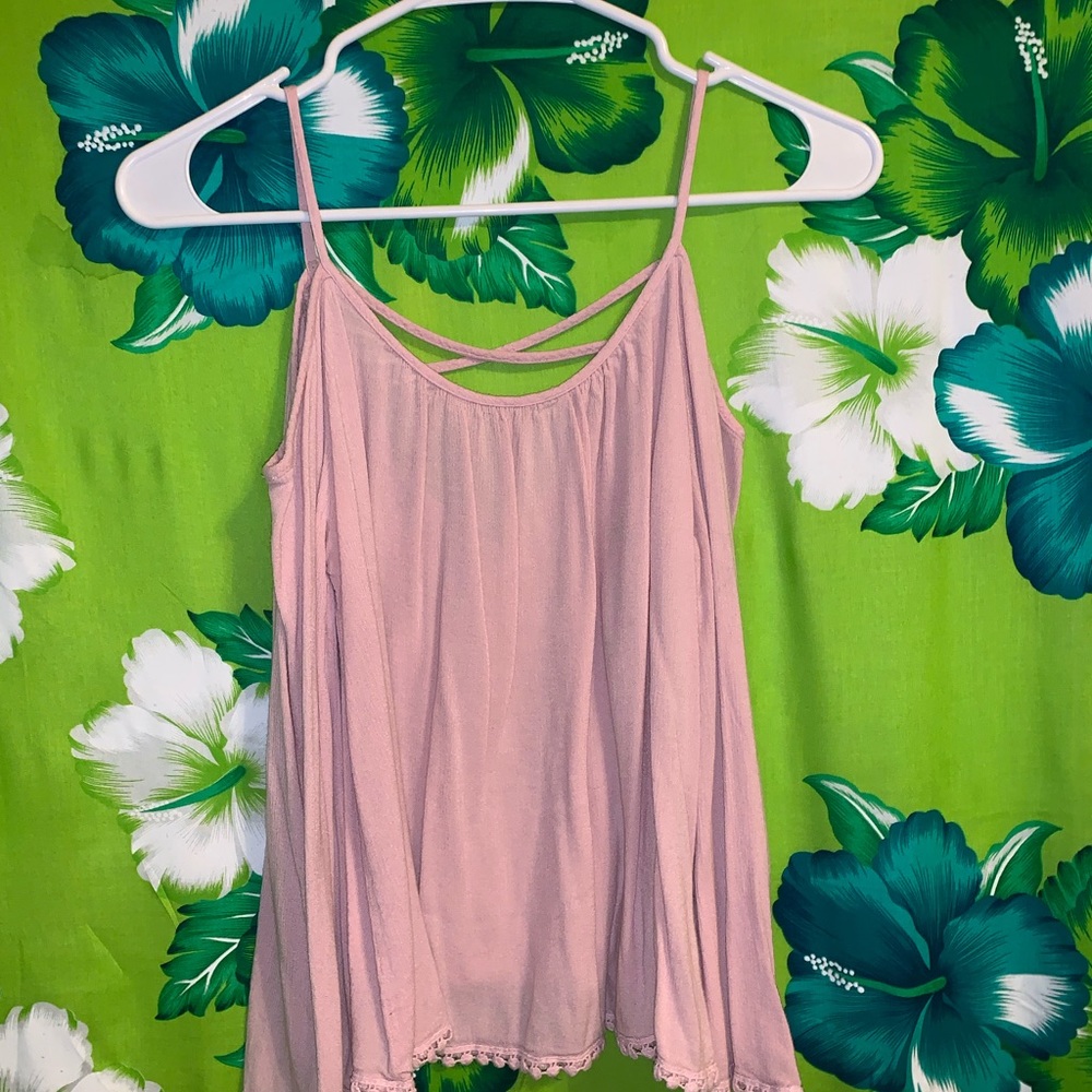 Soft pink flowy top